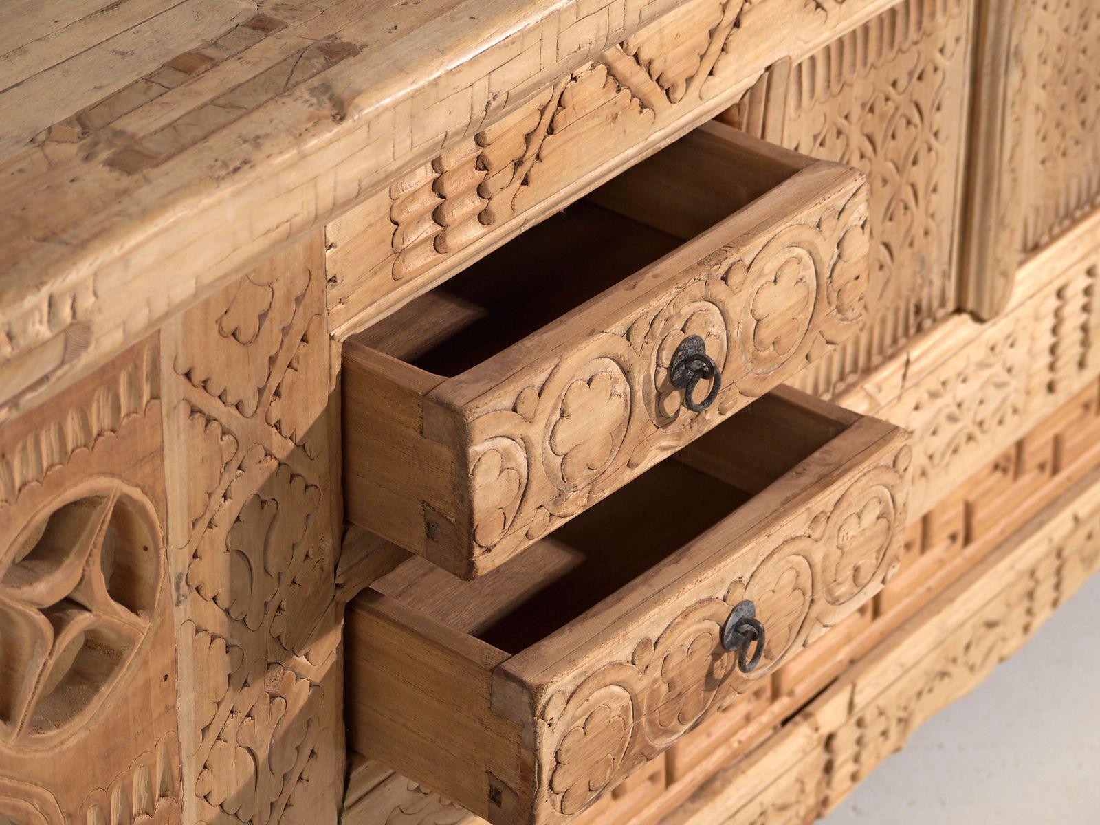 Antique Carved Sideboard In Fir Wood – China, Circa 1930 photo Furniture