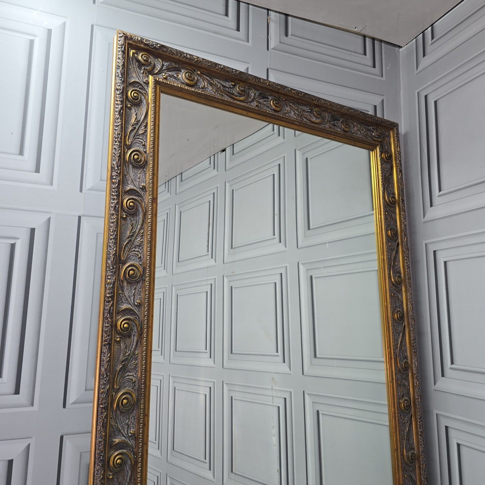 8ft Tall Large Mirror Ornate Gilt Frame Full Length Wall Glass Antique Style photo for sale