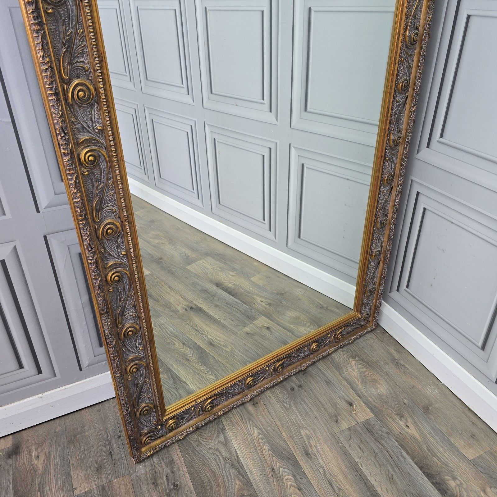 8ft Tall Large Mirror Ornate Gilt Frame Full Length Wall Glass Antique Style photo 630.0