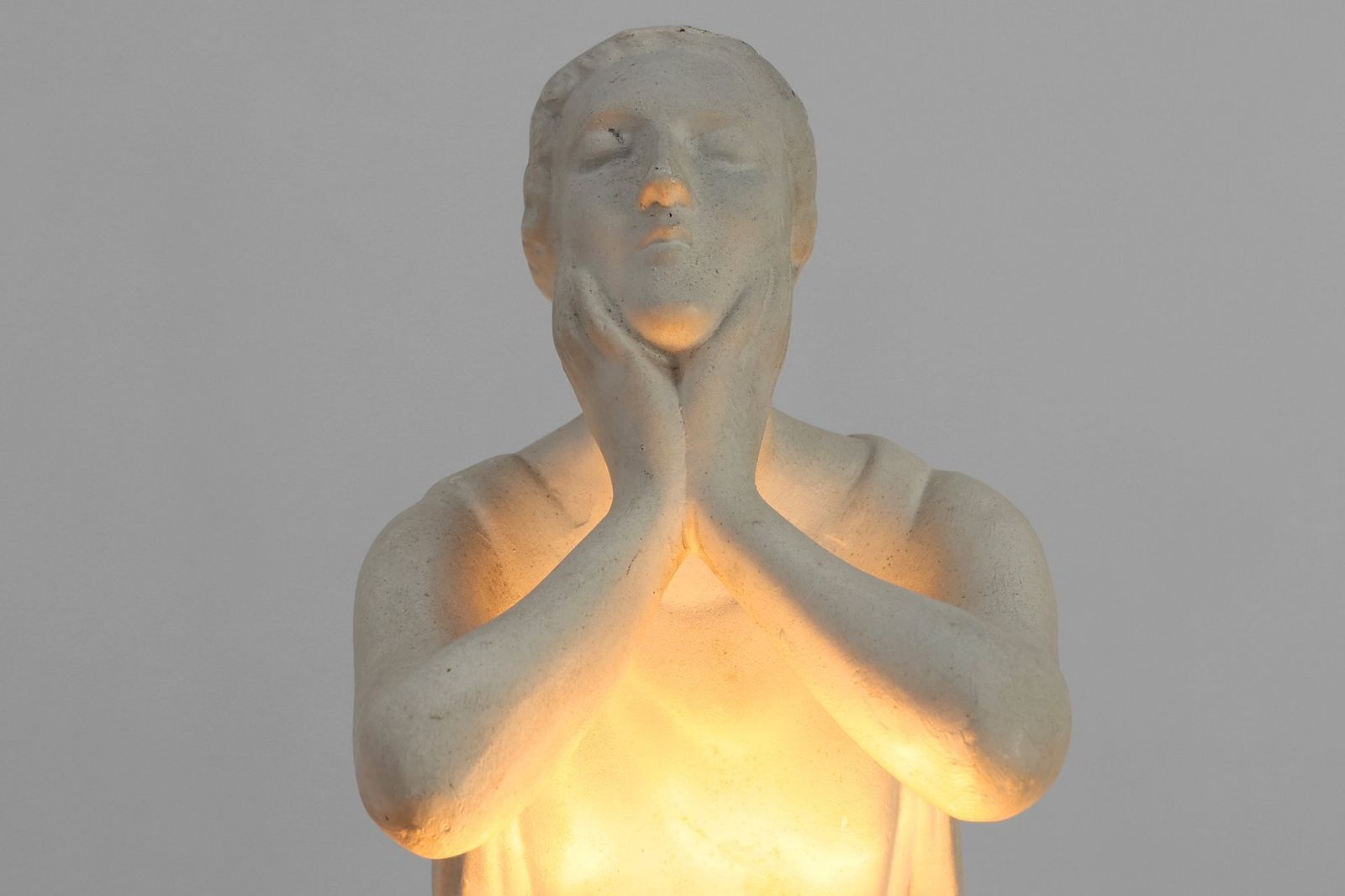 Art Deco Vichy Advertising Lamp In Plaster, Belgium, 1930s photo 2187.0