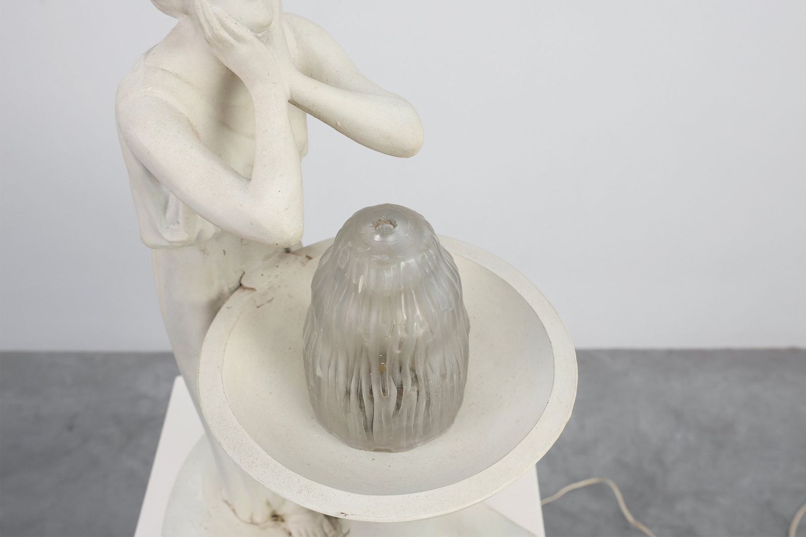 2187.0 Art Deco Vichy Advertising Lamp In Plaster, Belgium, 1930s photo