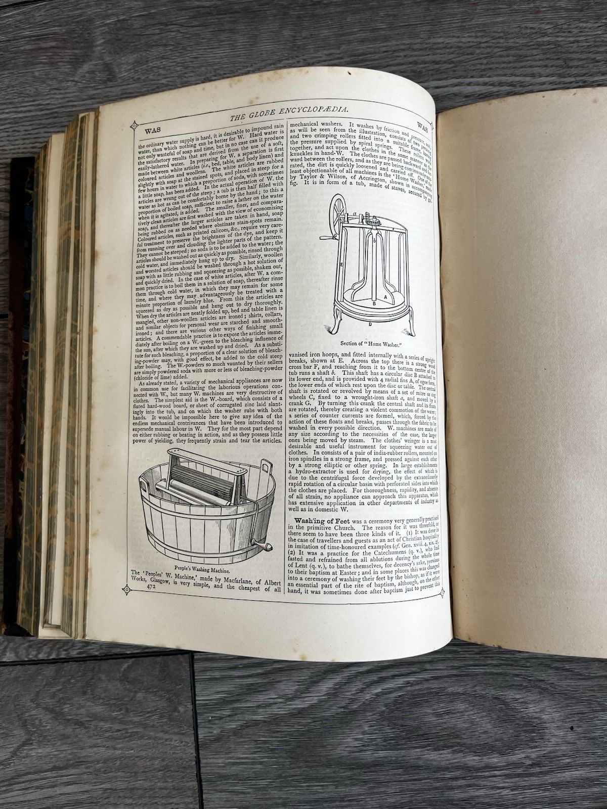 photo vintage Antique Victorian Decorative Book 1881 Gilt Leather Globe Encyclopaedia Vol VI 6