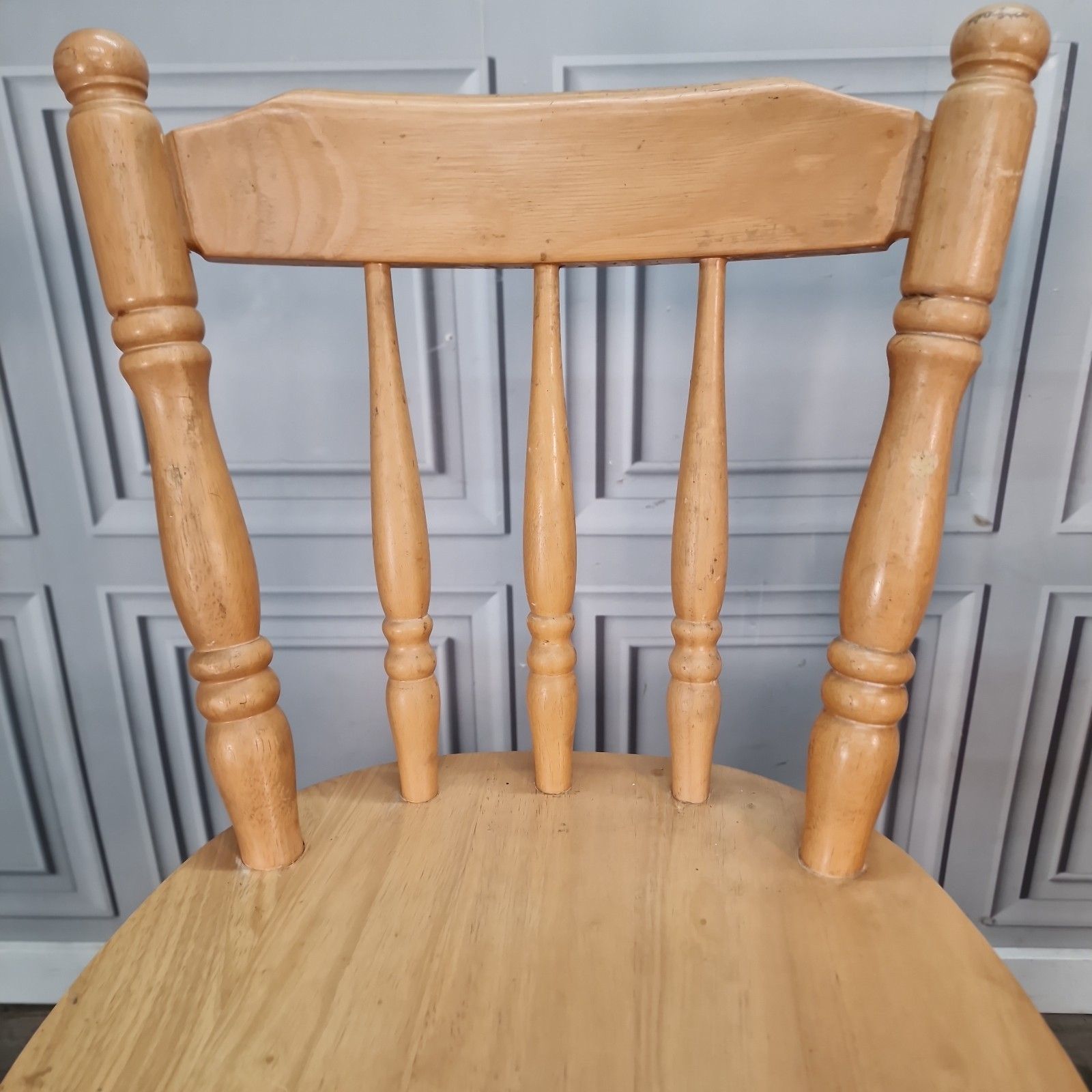 photo for sale Vintage Breakfast Bar Stools Solid Wood Kitchen Tall Chairs Seats Early Settler