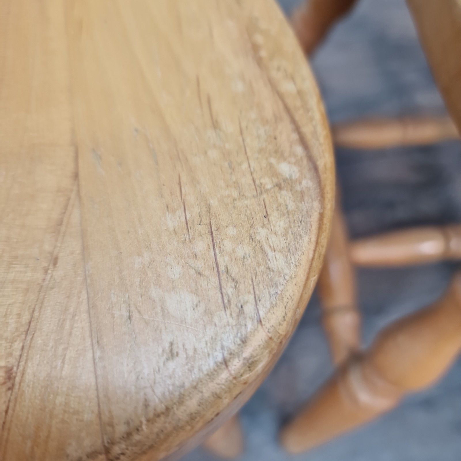 Pair Vintage Windsor Chairs Turned Beech Spindle Back Kitchen Dining Seat Retro photo vintage