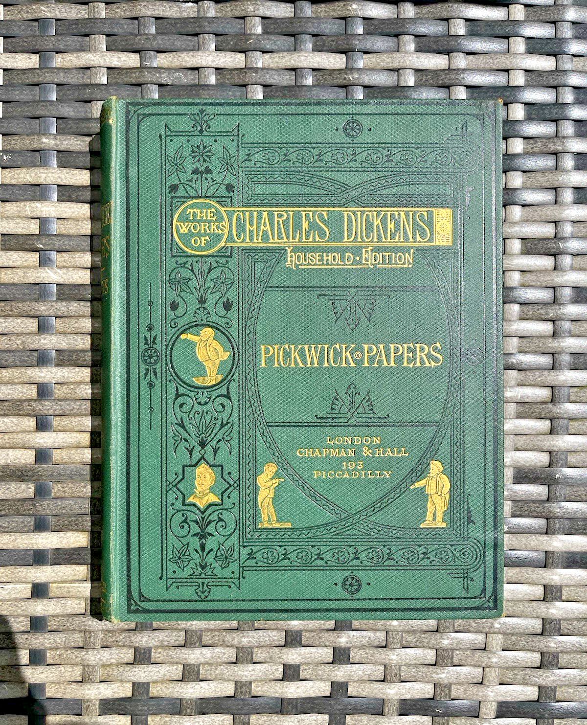 photo furniture 8 Antique Books The Works Of Charles Dickens Household Edition Chapman & Hall