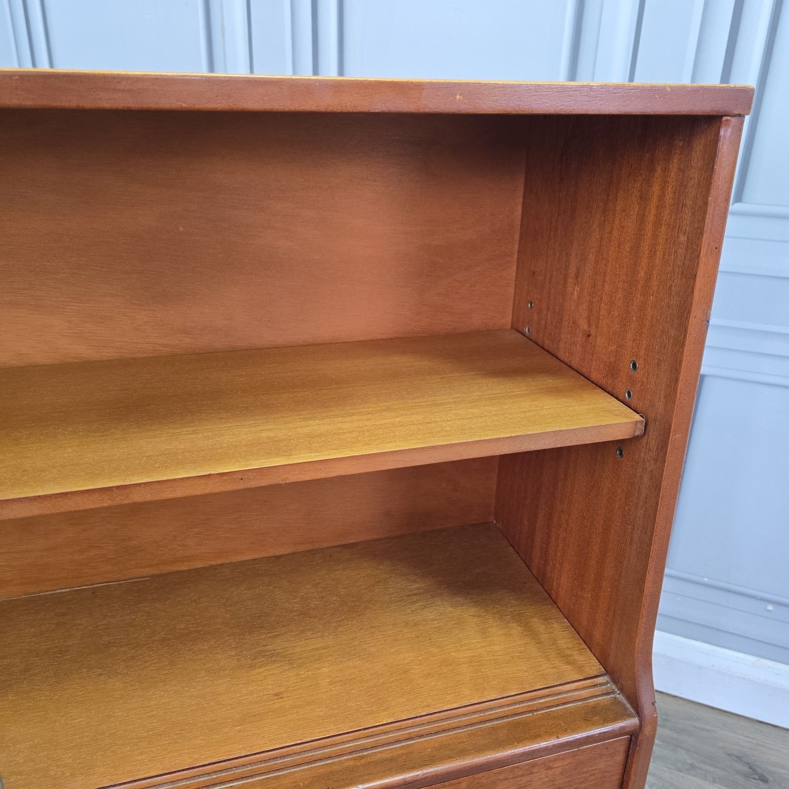 photo furniture Vintage Jentique Display Cabinet Teak Glass Mid Century Bookcase Sideboard Shelf