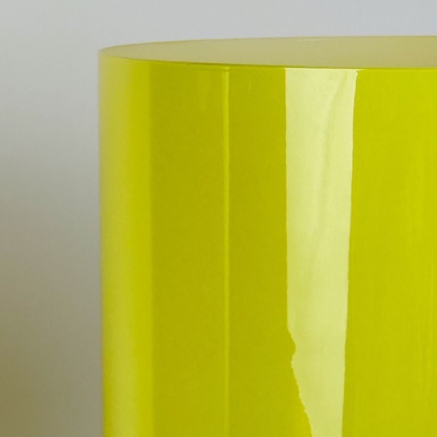 Paar chromen tafellampen met geel Murano-glas van Vistosi, jaren 1990 photo buy