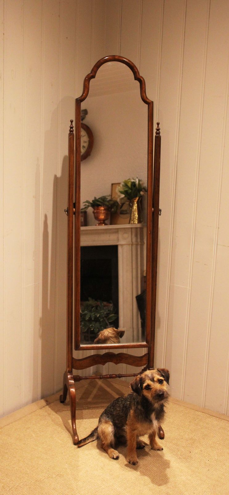 Walnut Cheval Mirror, 1960s, Vintage photo furniture