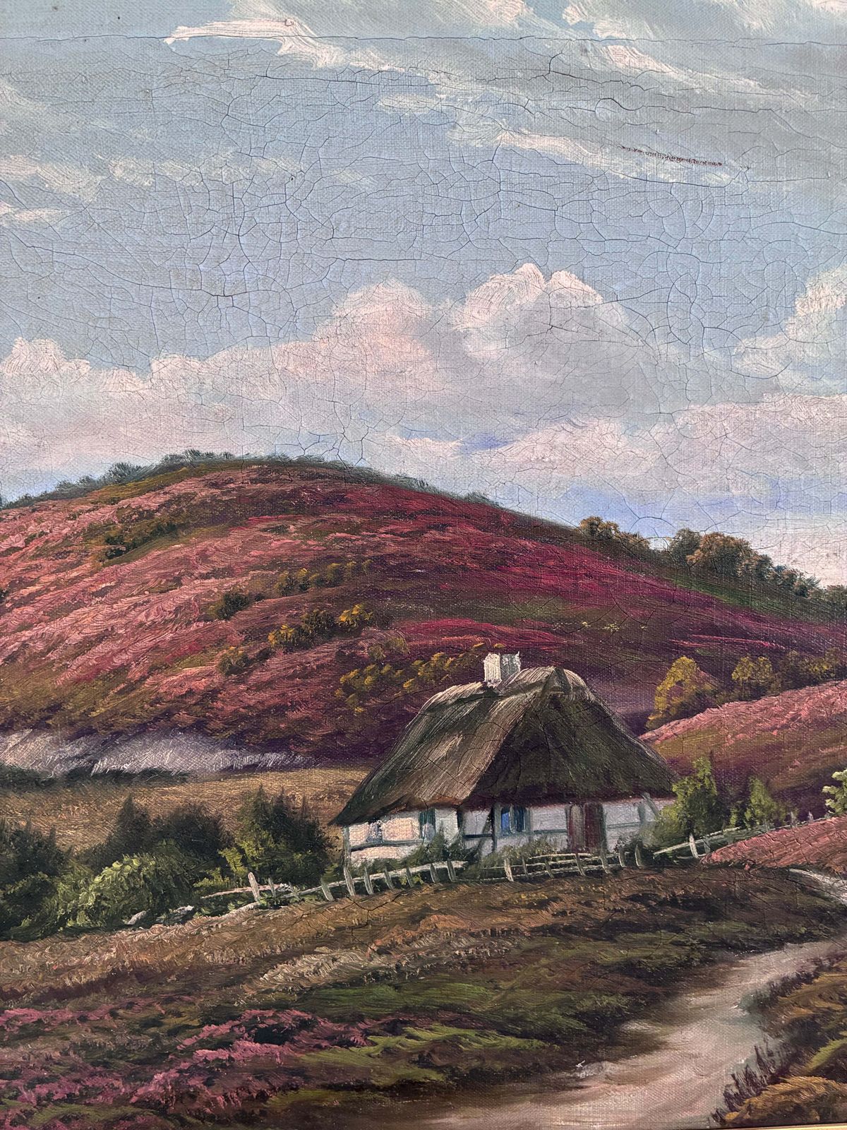 Antique Original Landscape Oil Painting, Signed Countryside Art photo 529.0