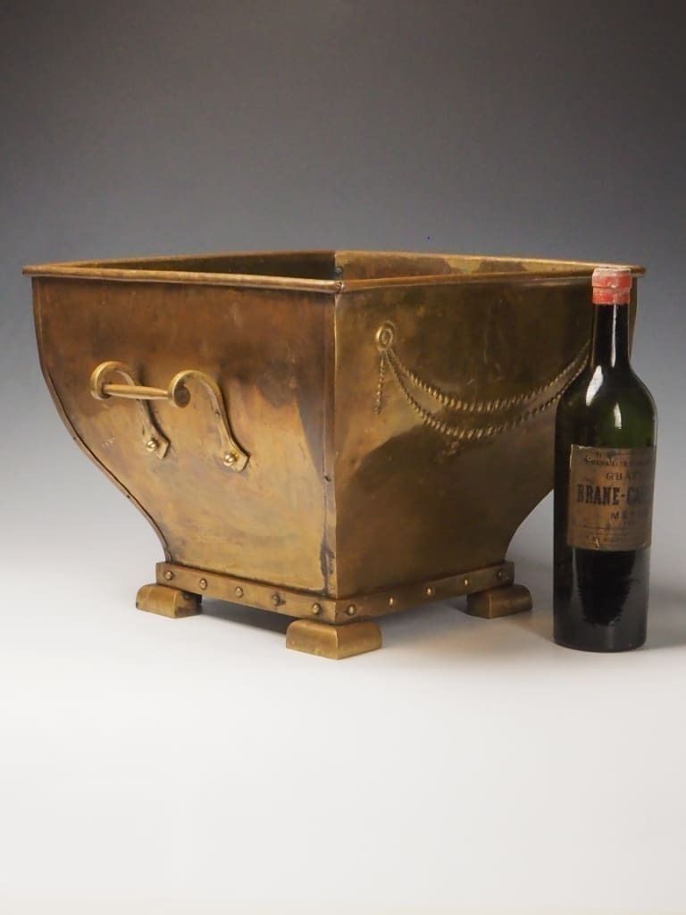 Antique Brass Planter – Edwardian Jardinière Or Fireside Bucket photo Home Decor