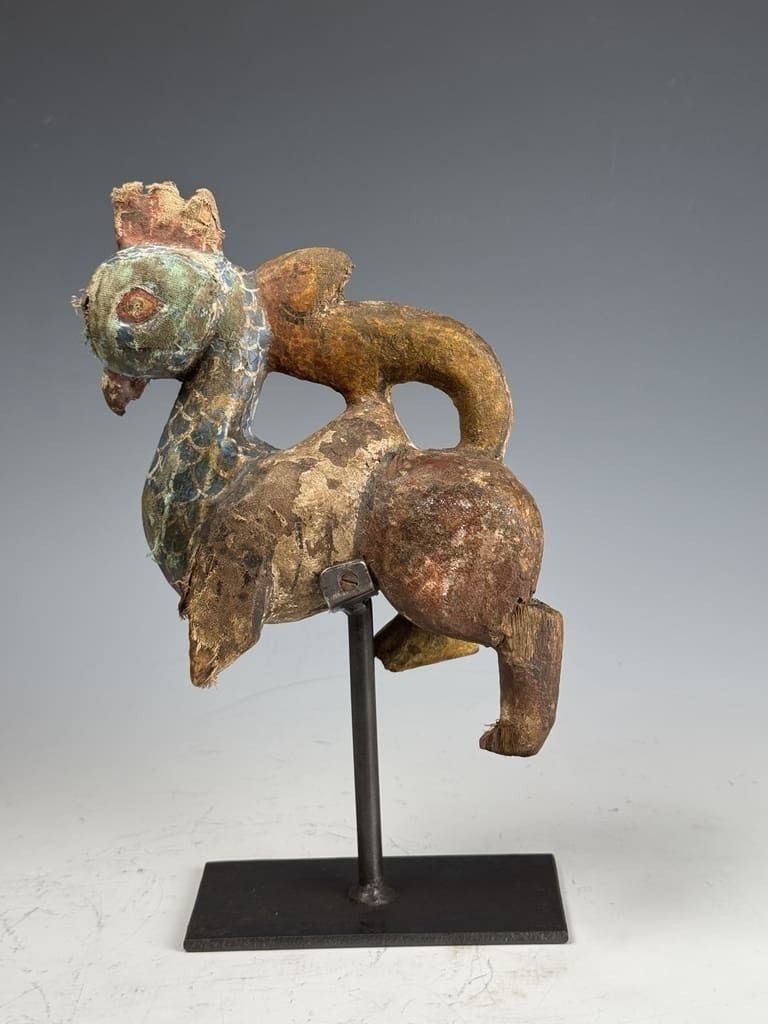 19th Century Chinese Mythical Animal Carving – Rooster Horse With Dragon Tail