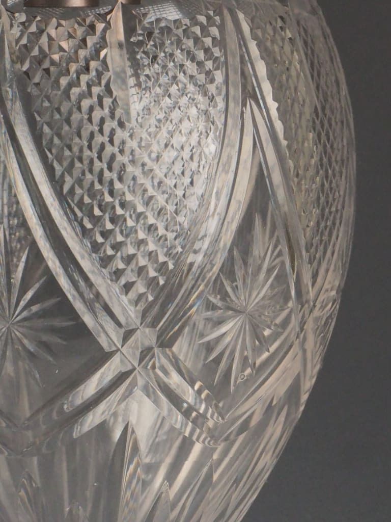 Antique Pendant Light With Cut Glass Crystal Globe & Copper Leaf Gallery photo furniture