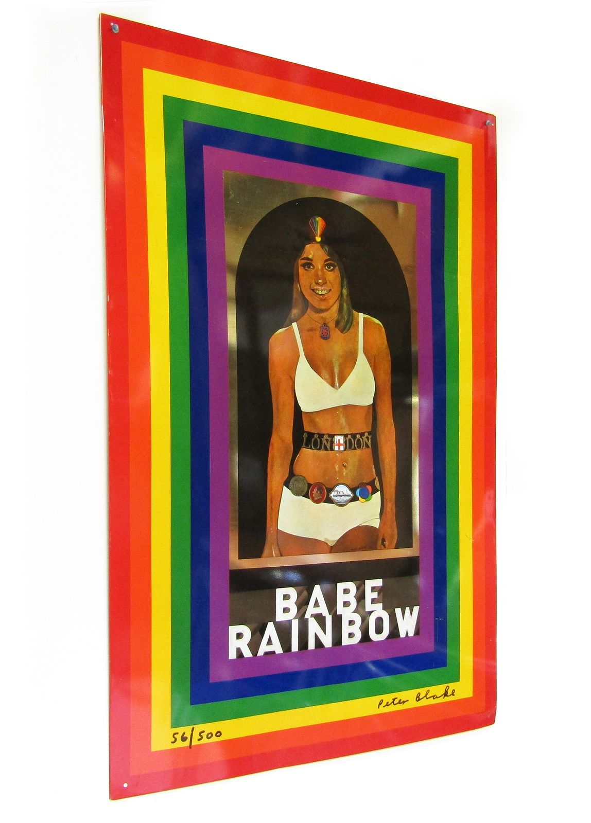 Rare Hand Signed 1968 Pop Art Screen Print On Tin Babe Rainbow By Peter Blake Ra photo furniture