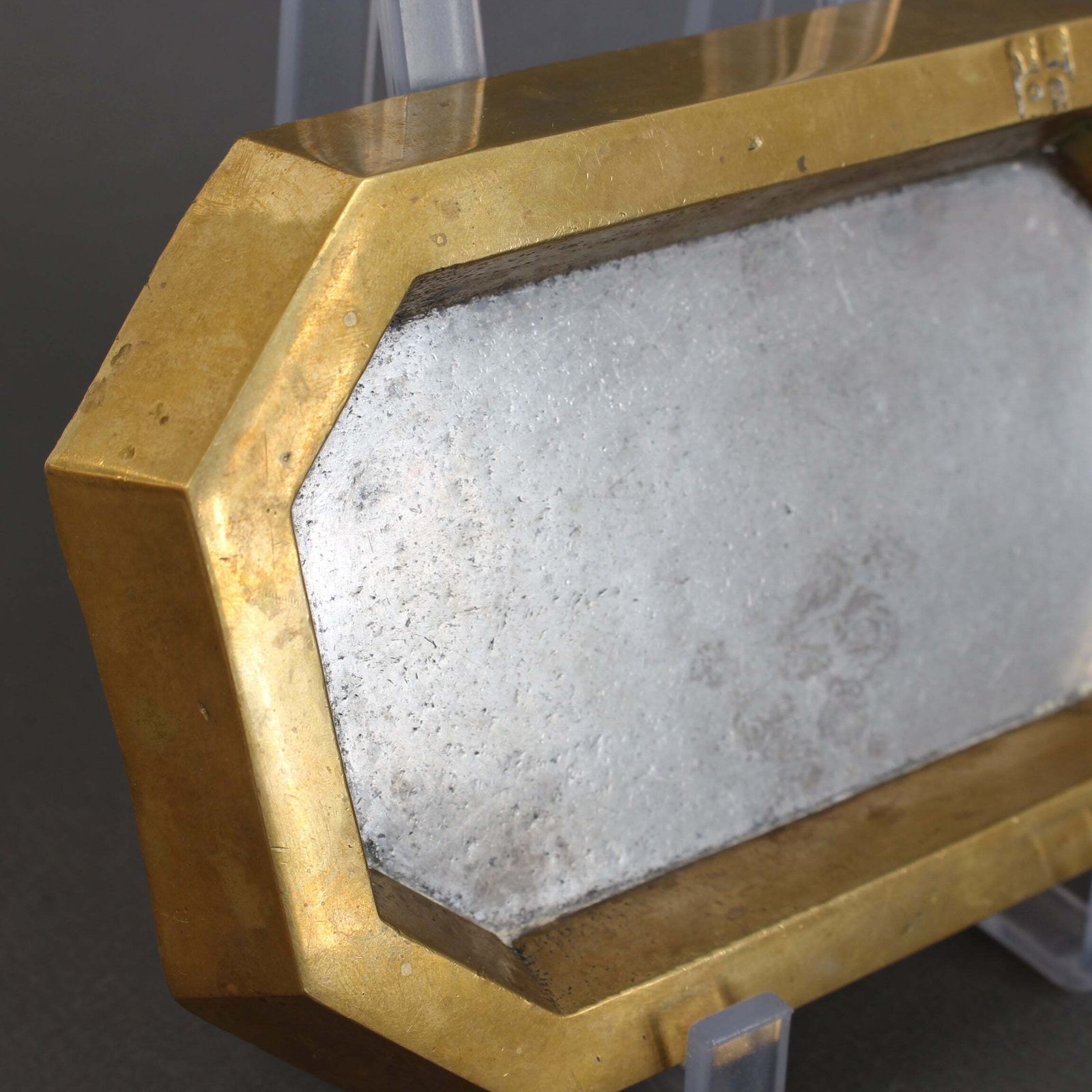 408.0 Aluminium And Brass Vide Poche By David Marshall (Circa 1980s) photo