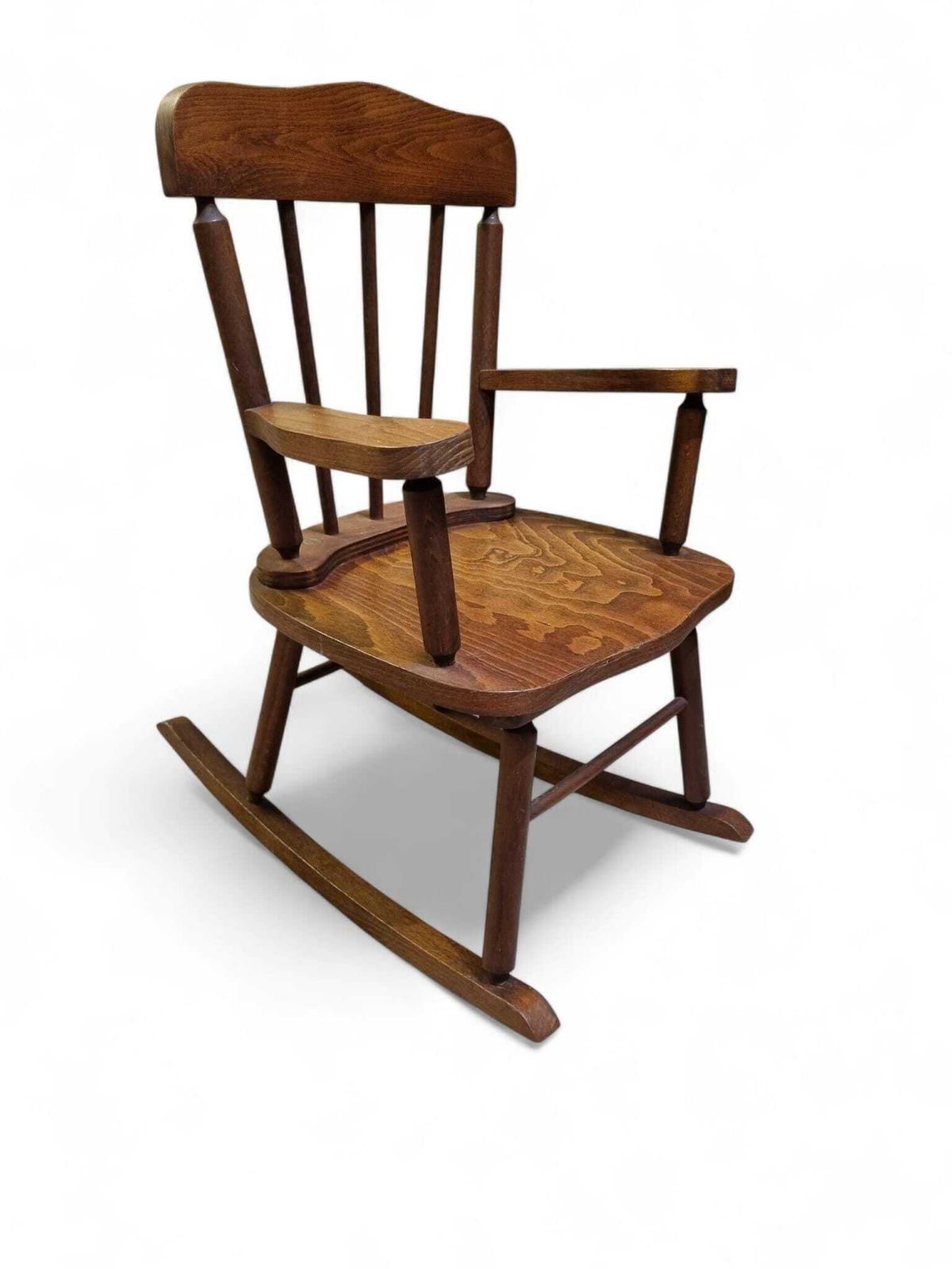 Vintage Children’s Wooden Rocking Chair / Solid Wood / Traditional Nursery Chair / C1970