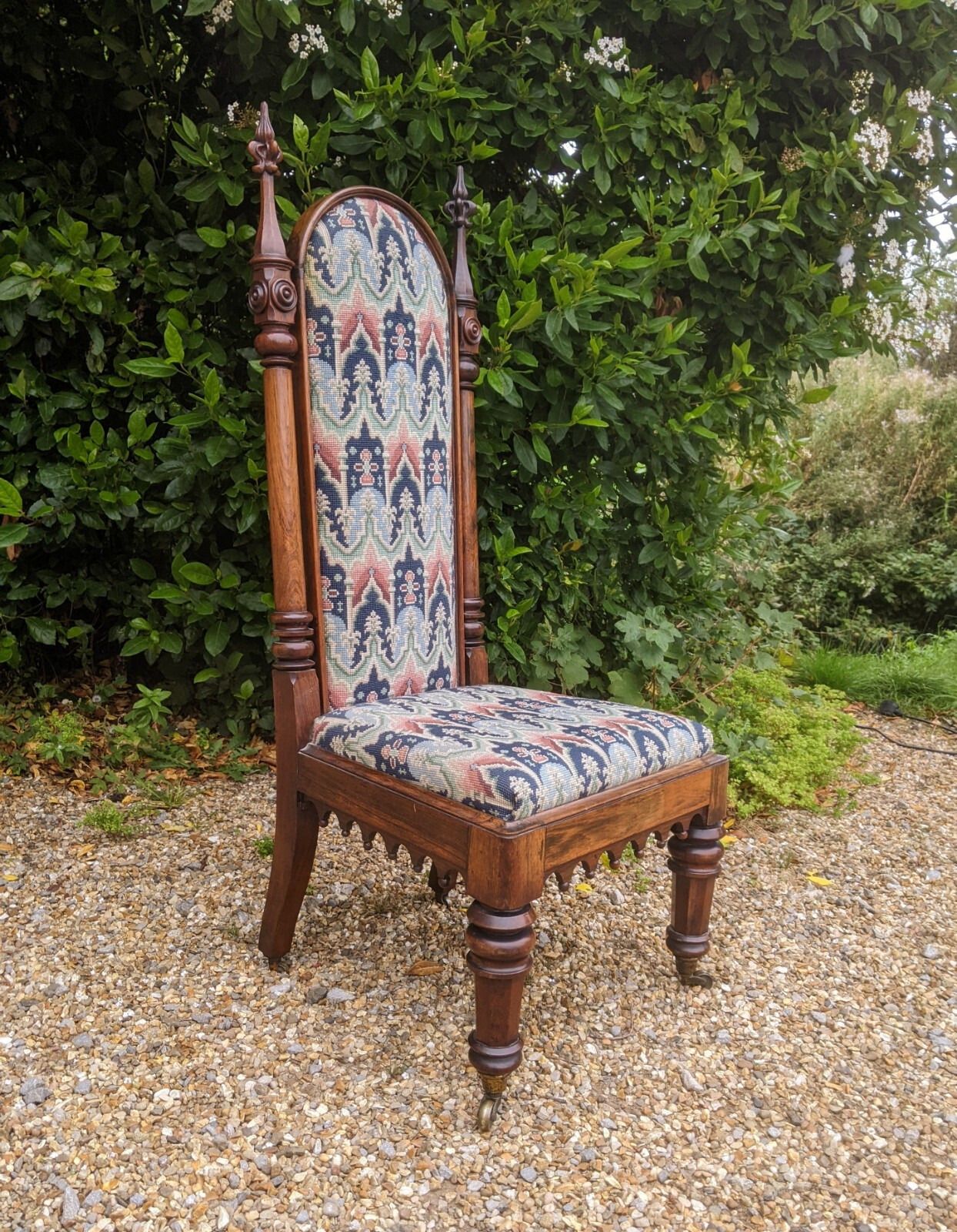 Antique Gothic Rosewood Prie Dieu Chair photo furniture