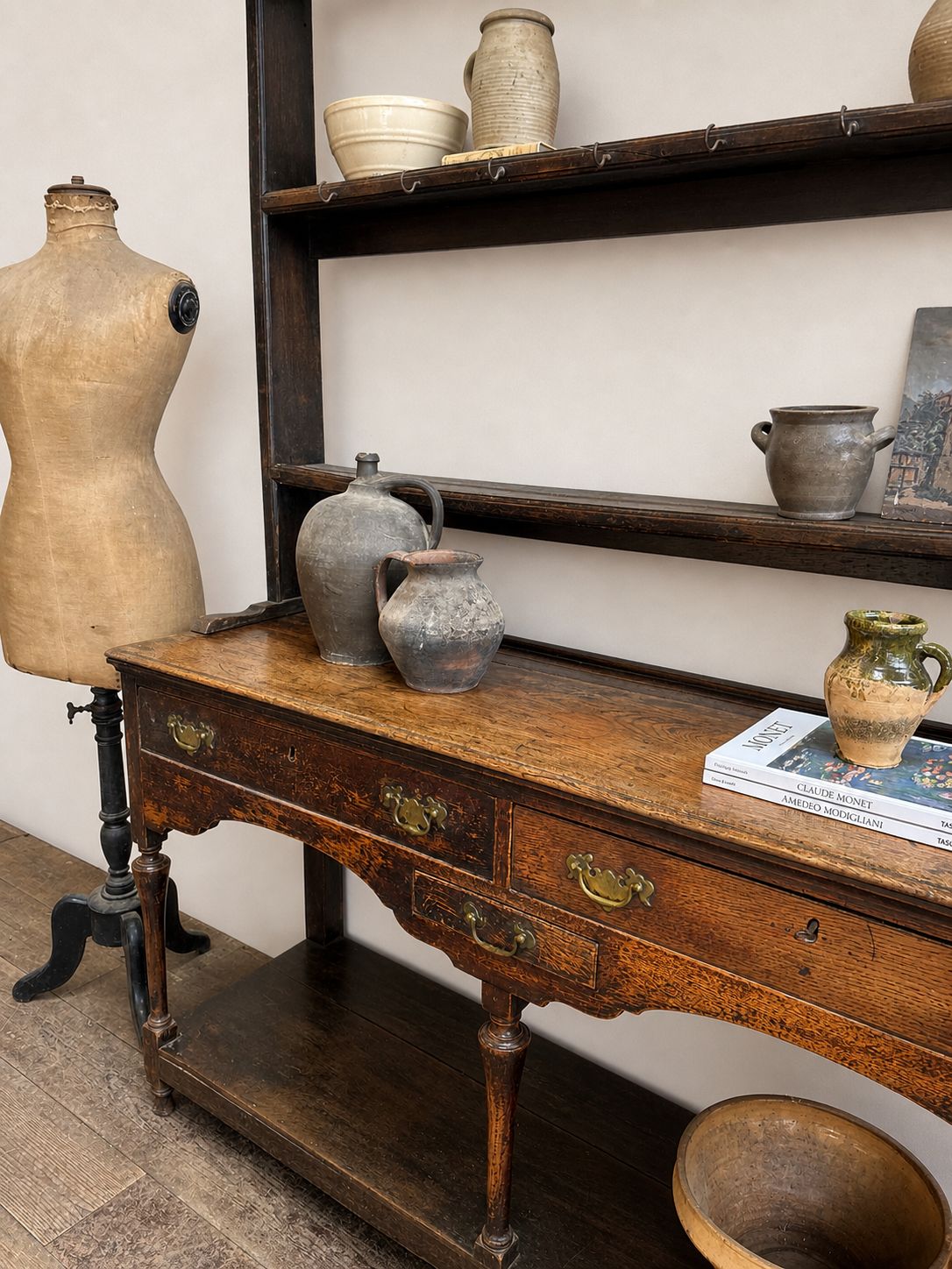 photo furniture Georgian Antique Oak Potboard Dresser