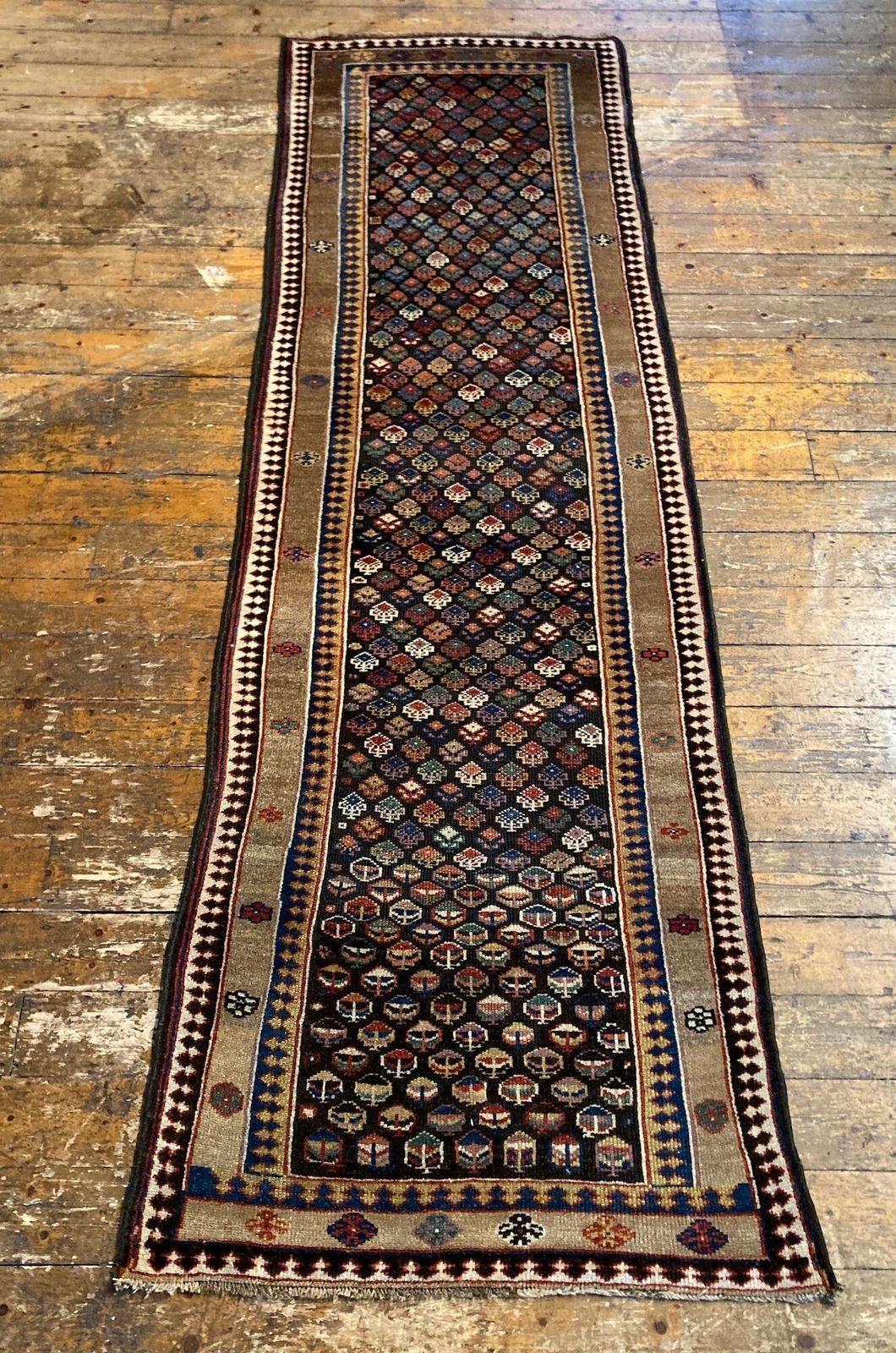 Antiek Koerdisch loper 2,97 m x 0,93 m photo Textiel