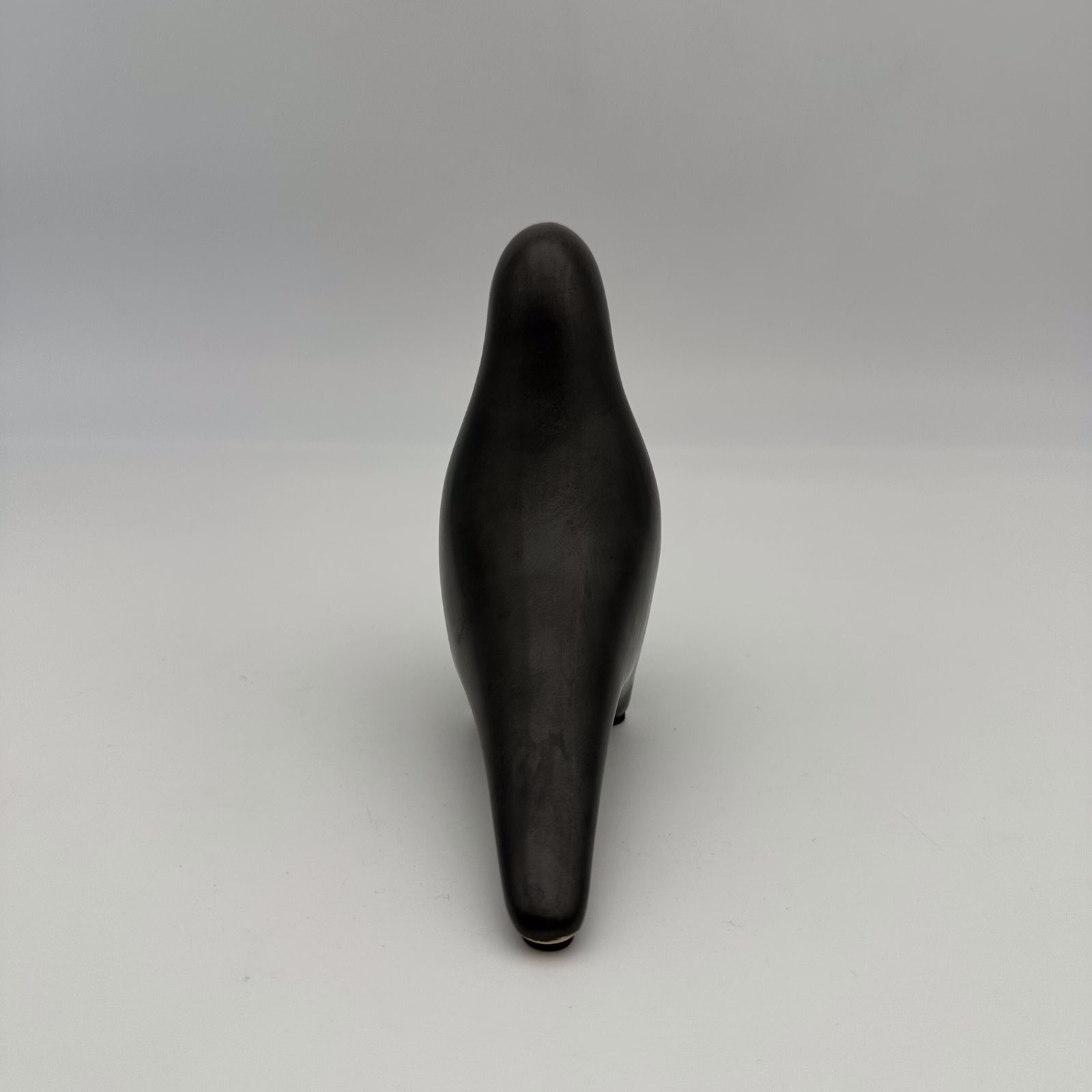 Minimalist "Bird" Sculpture In Black Ceramic, Georges Jouve Style, 1950s 1960s. photo Art