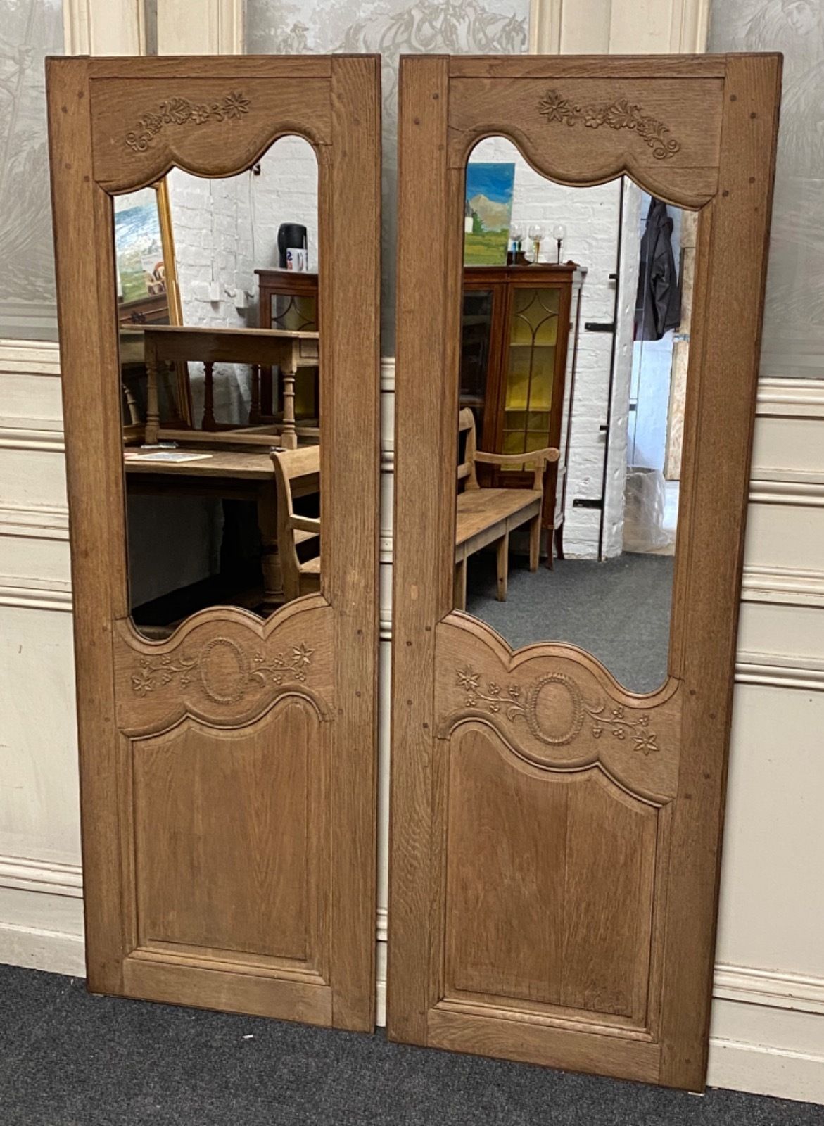 Pair French 19th Century Mirrored Doors photo furniture