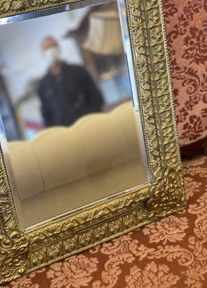 French Brass Mirror photo Home Decor