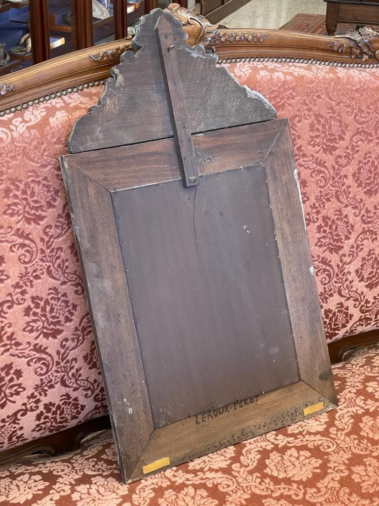 French Brass Mirror photo vintage