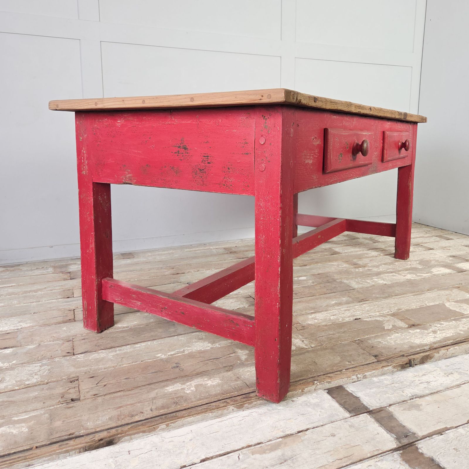 Furniture Antique Pine Farmhouse Table, 1900s photo