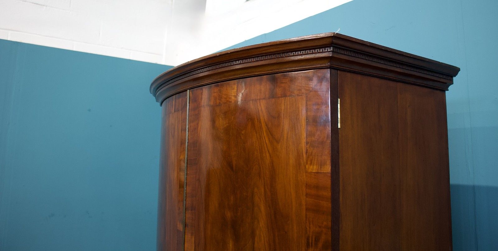 Antique 19th Century Bow Fronted Mahogany Wardrobe, 1900s #1785 photo buy