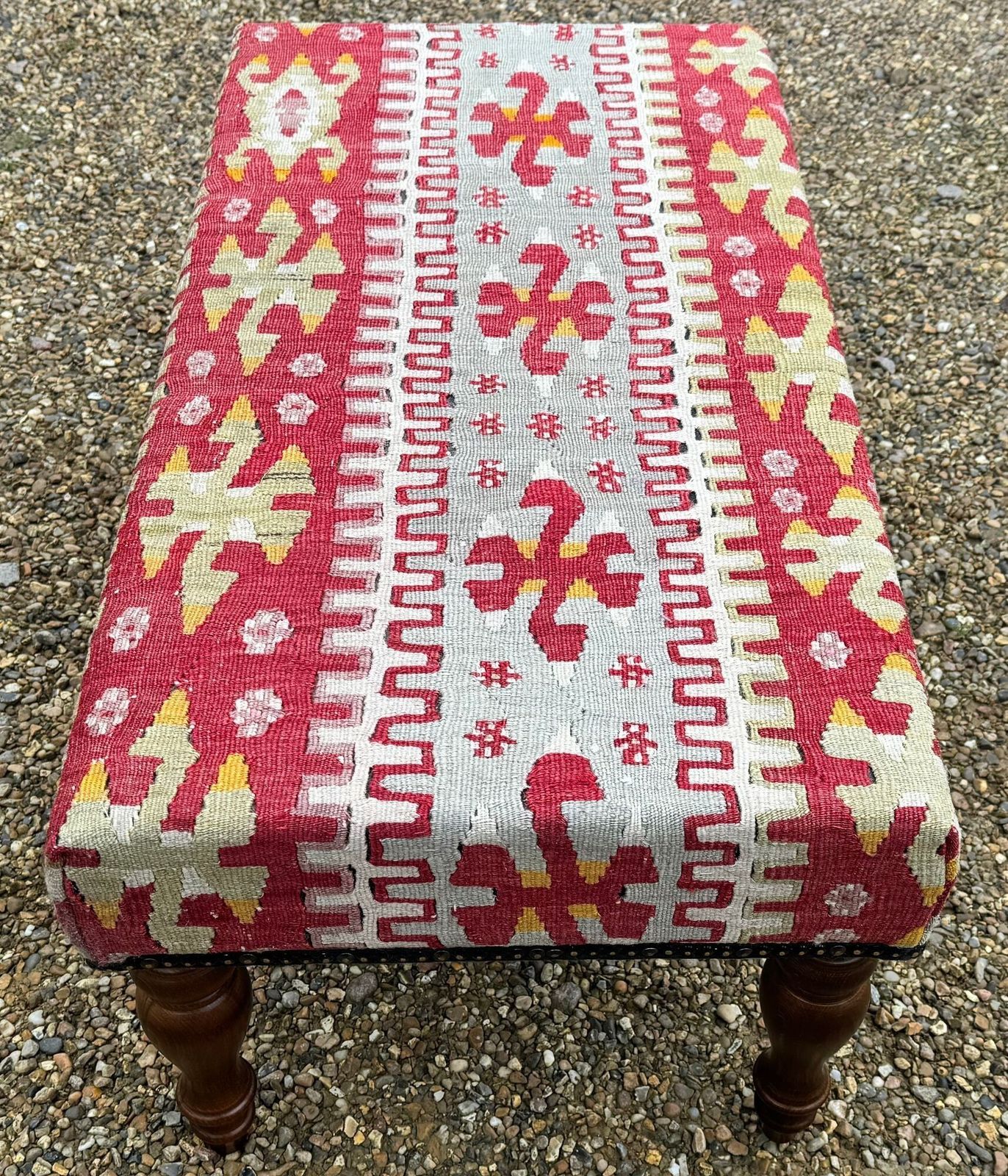 Kilim Covered Stool 0.90m X 0.46m X H0.39m photo Furniture