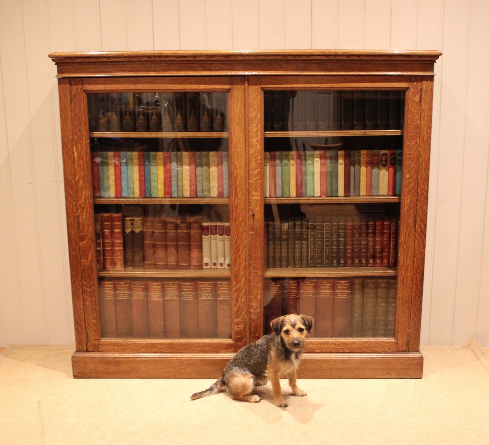 Large Oak Glazed Library Bookcase photo 995.0
