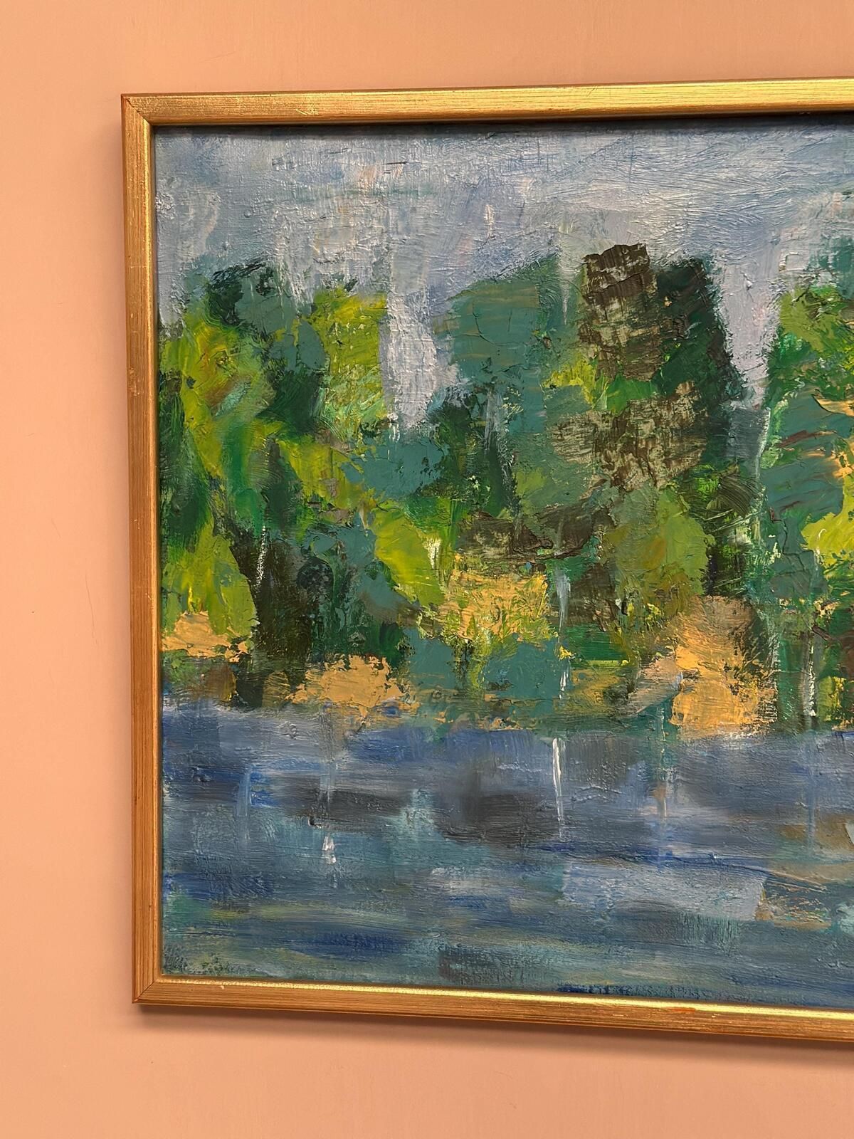 Original Oil On Canvas – “Landscape” By K. Osian – Signed – Vintage & Framed – 66 × 46 Cm (26" × 18.1") photo for sale