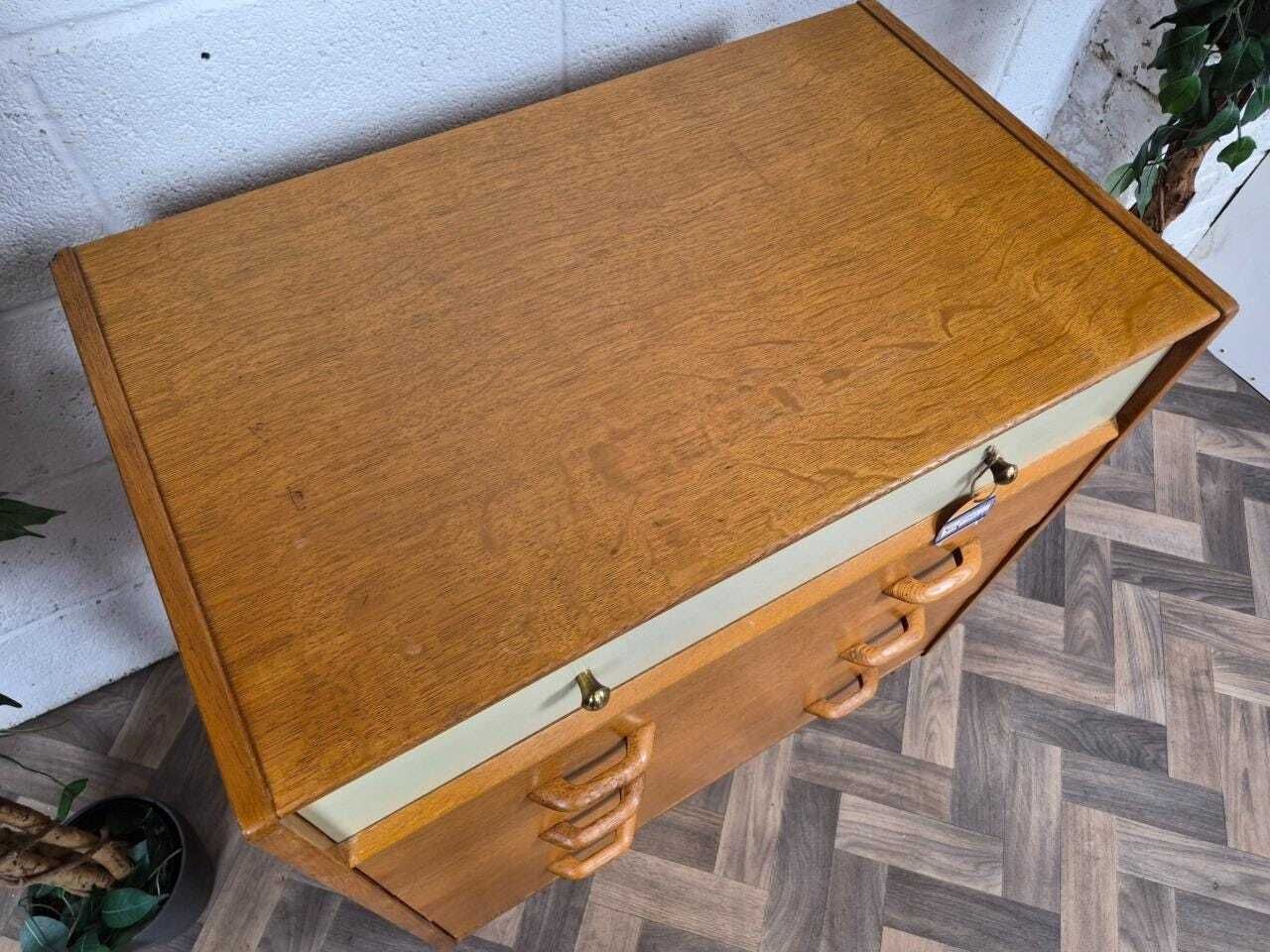 Vintage Mid Century G Plan Brandon Oak & White Chest Of 4 Drawers photo Furniture