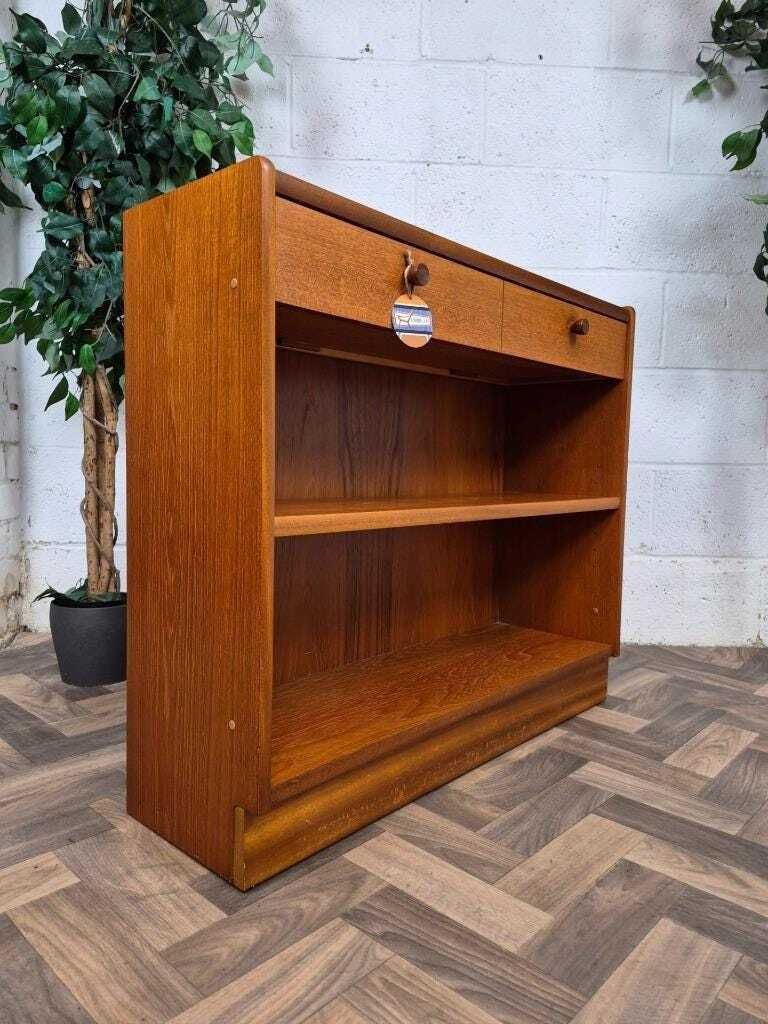 Vintage Nathan Squares Parker Knoll Teak Slim Bookcase Cabinet Mid Century Retro photo furniture