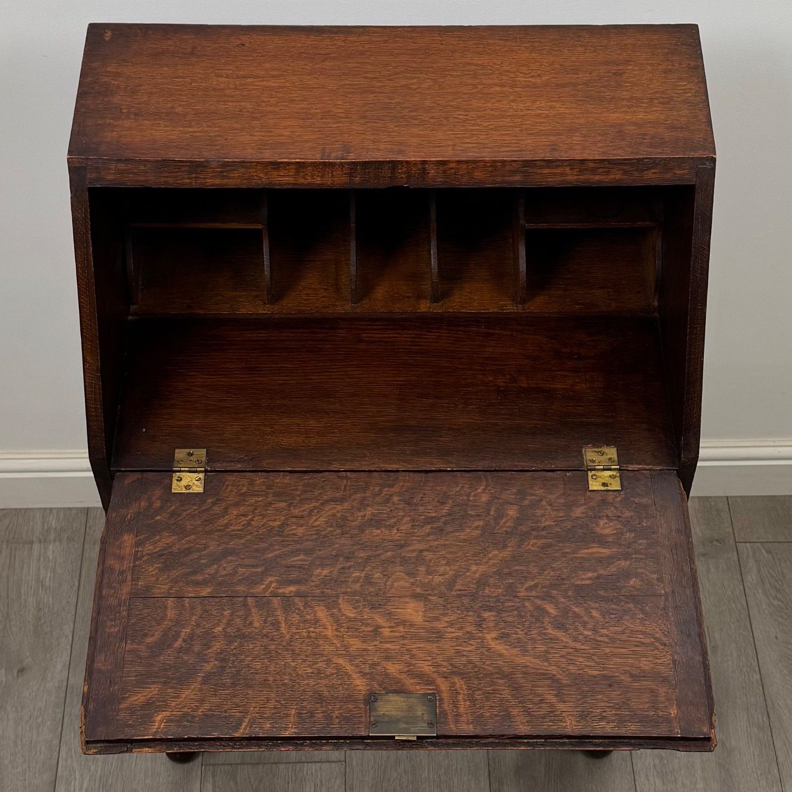 Furniture Antique 20th Century Jacobean Style Bureau In Oak ( Af 5849 ) photo