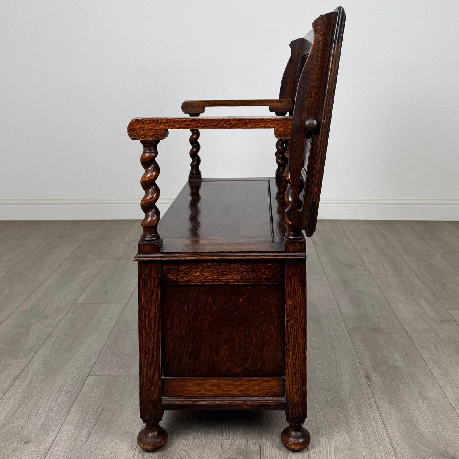 Antique 20th Century Edwardian Monks Bench In Oak ( Af 5852 ) photo Furniture
