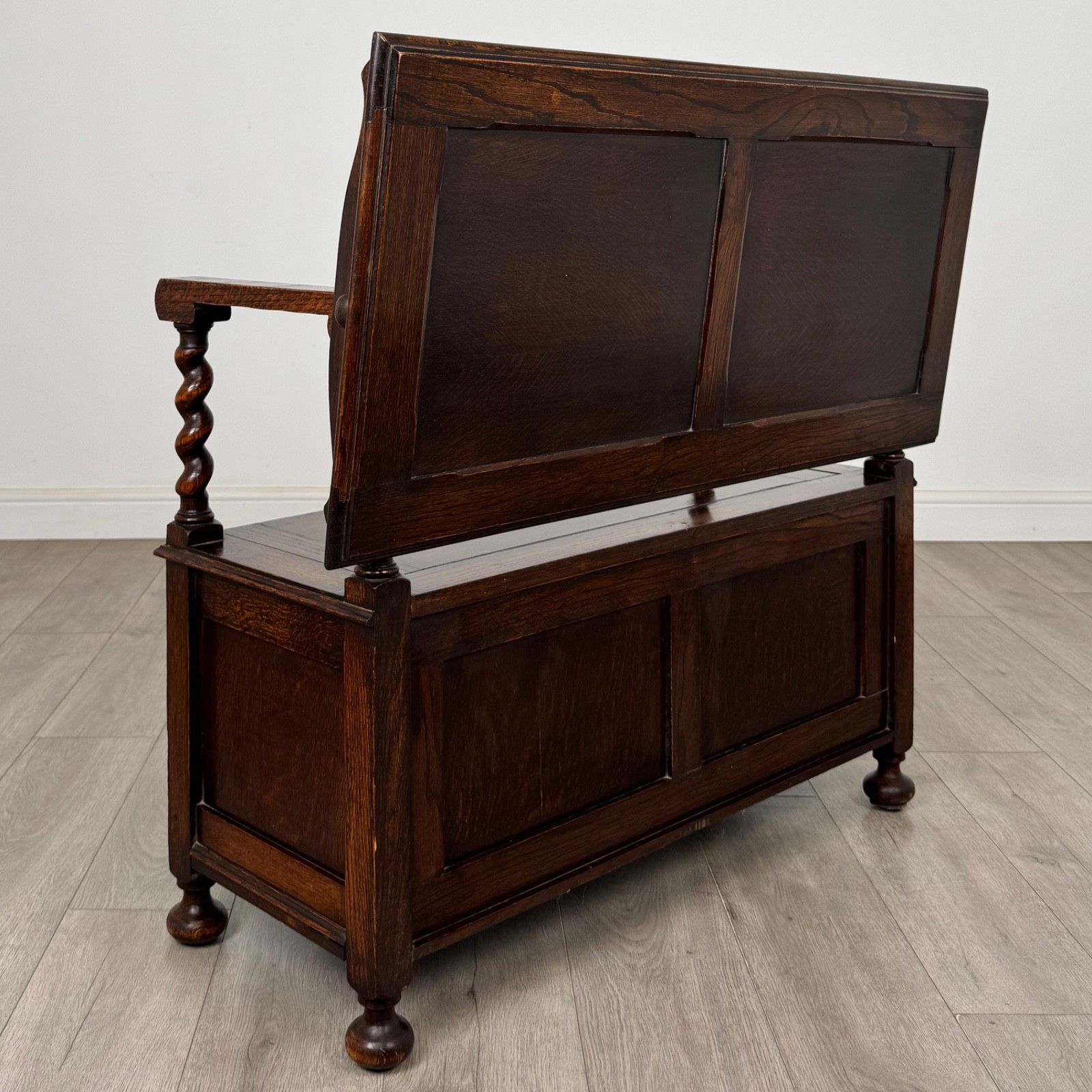 Antique 20th Century Edwardian Monks Bench In Oak ( Af 5852 ) photo 625.0