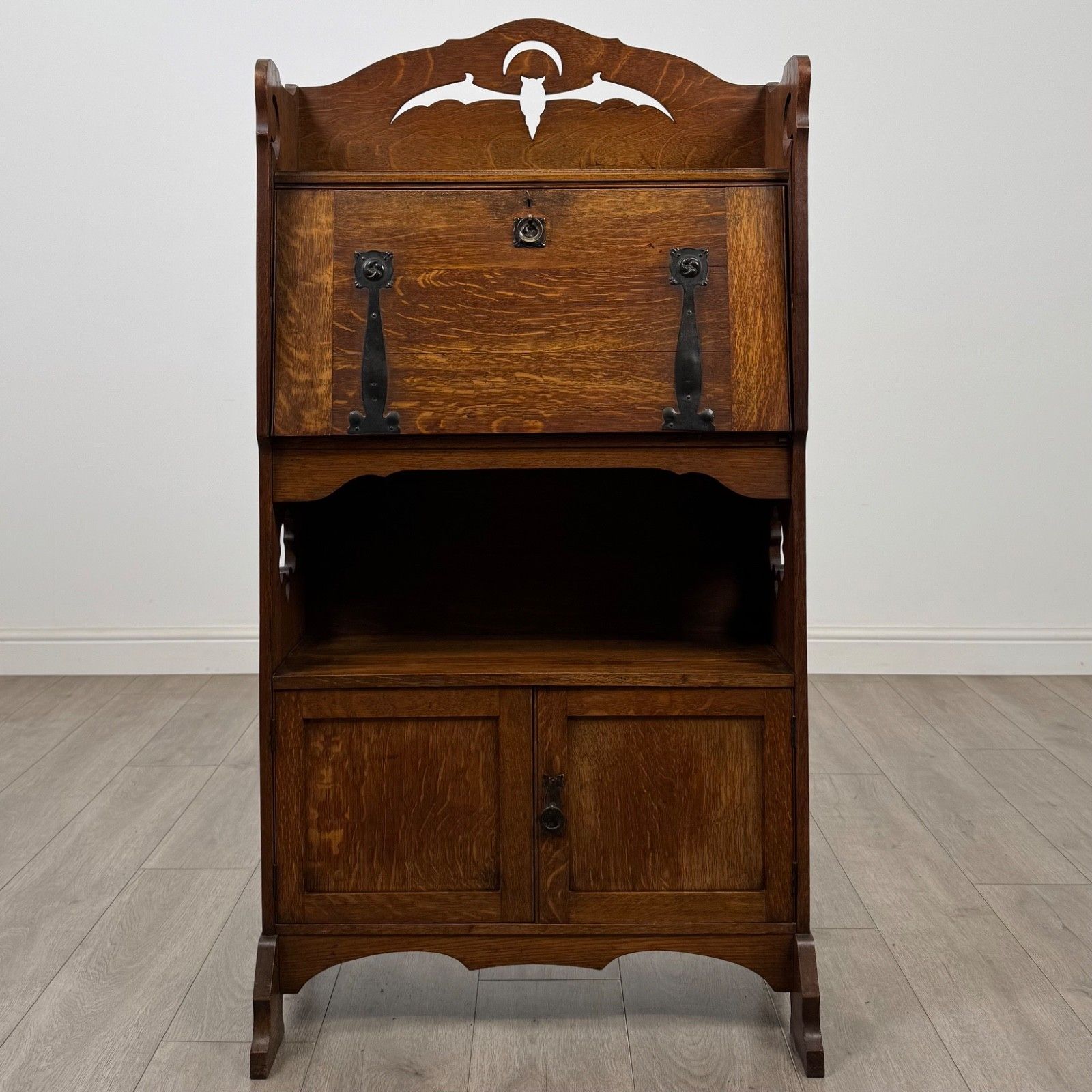 Antique 20th Century Arts & Crafts Bureau In Oak ( Af 5866 ) photo furniture