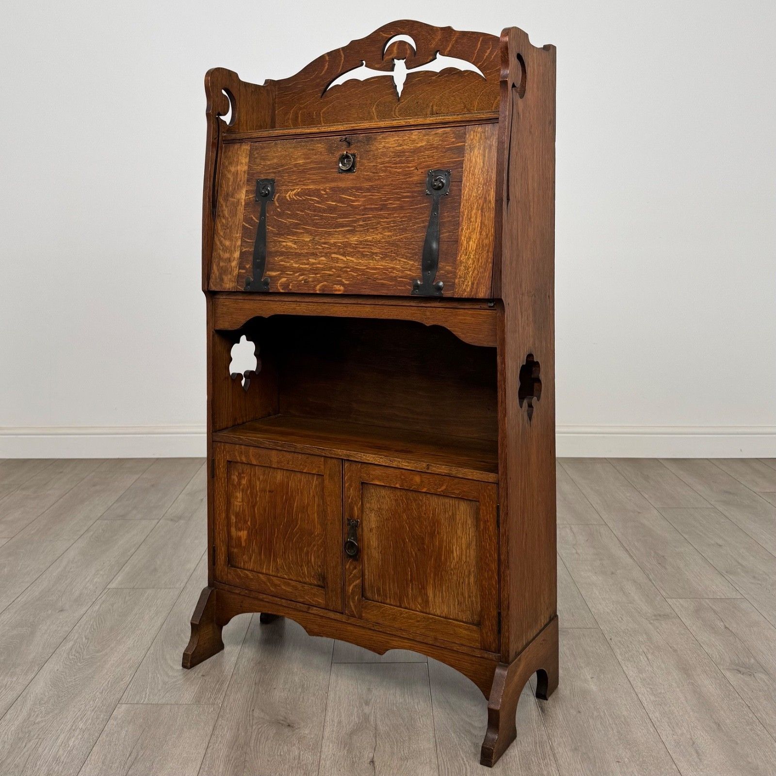 Antique 20th Century Arts & Crafts Bureau In Oak ( Af 5866 ) photo Furniture