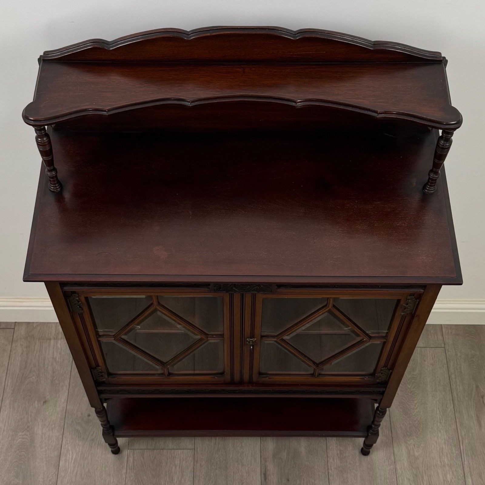 photo for sale Antique 20th Century Edwardian Display Cabinet In Mahogany ( Af 5846 )