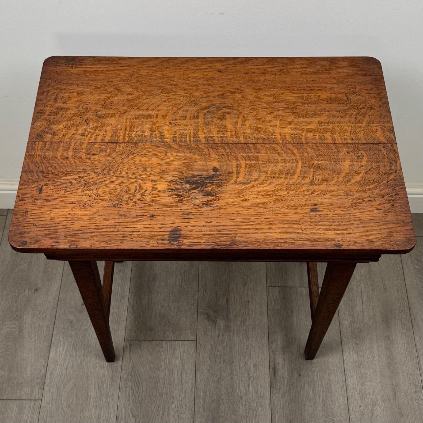 photo furniture Antique 20th Century Edwardian Side Table In Oak ( Af 5848 )
