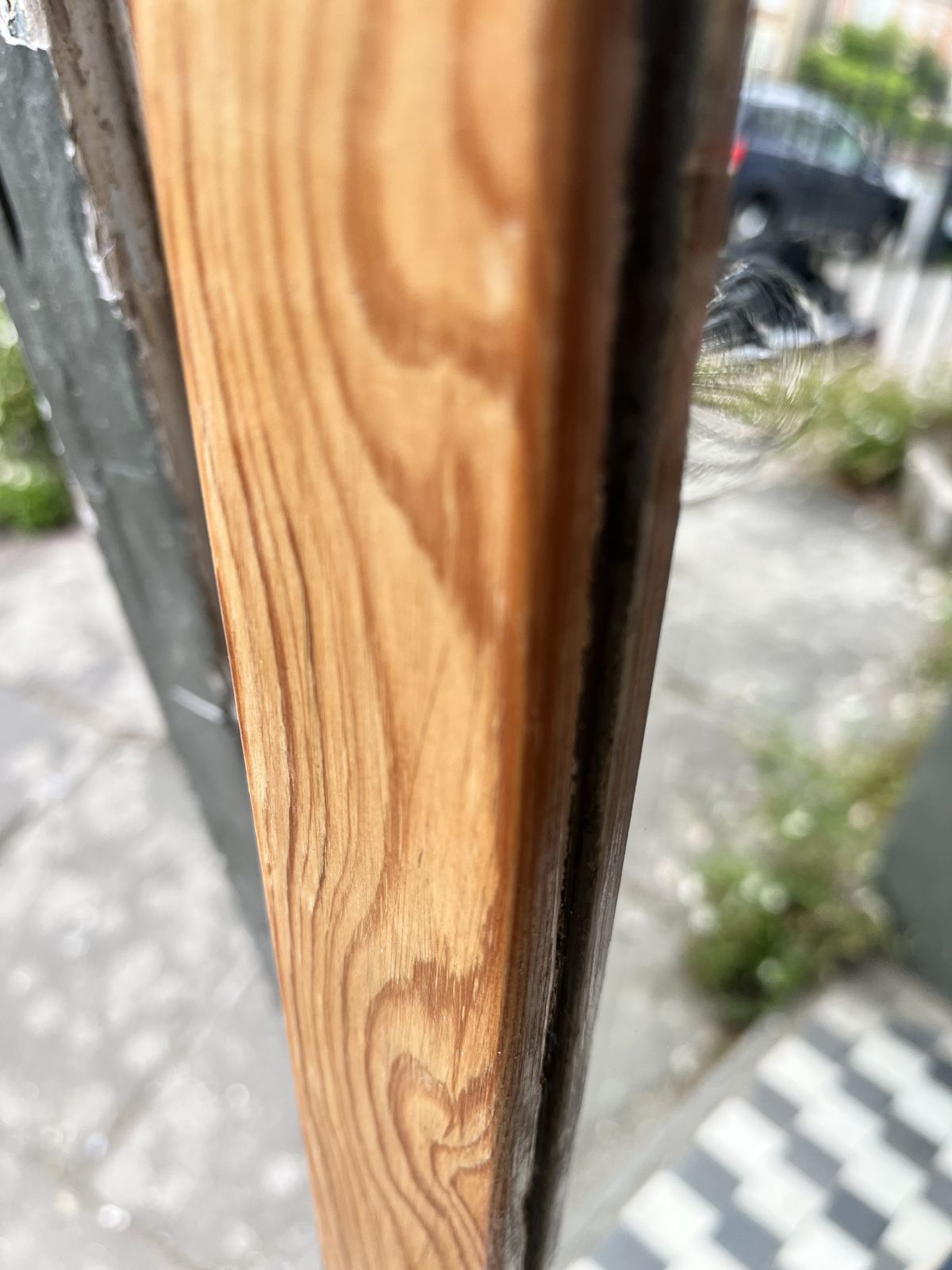 1950’s Pine Rectangular Shop Mirror photo vinterior