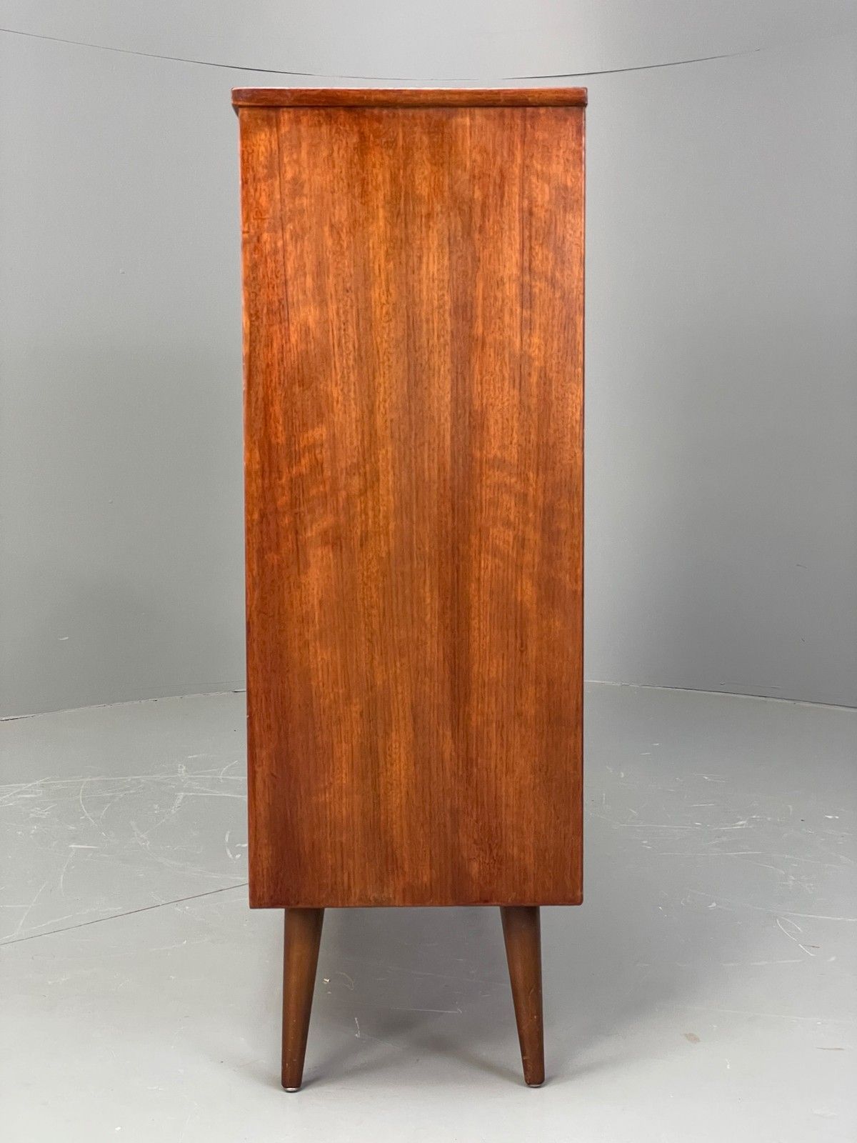 225.0 Vintage 1960s Glazed Bookcase Walnut Mid Century Retro Adjustable Eb12220 photo