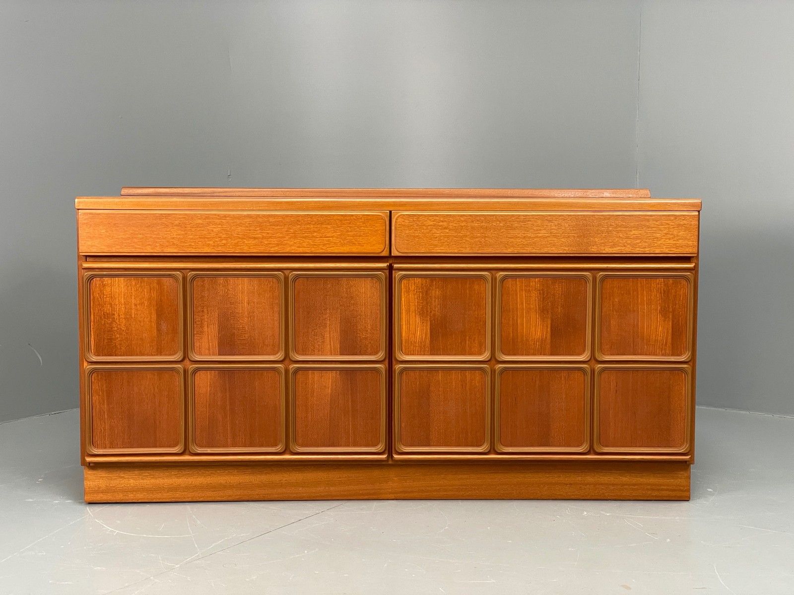 Vintage McIntosh Teak Sideboard 1970s Drawers Squares Shelves Eb12282