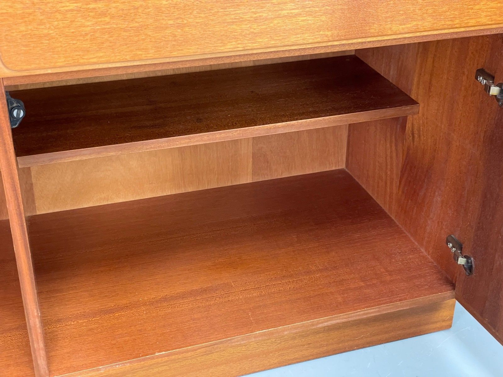 Vintage McIntosh Teak Sideboard 1970s Drawers Squares Shelves Eb12282 photo 375.0