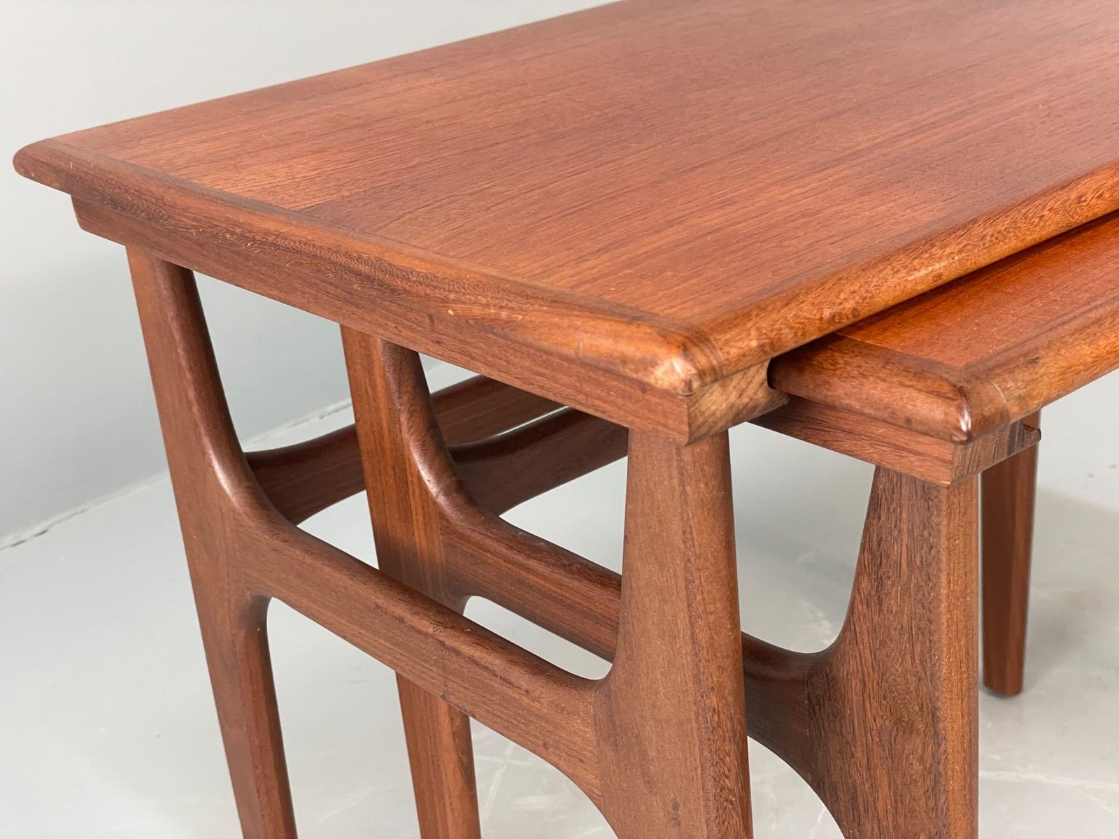Vintage Teak Nesting Tables By Poul Hundevad Danish Mid Century Pair Eb12281 photo Furniture