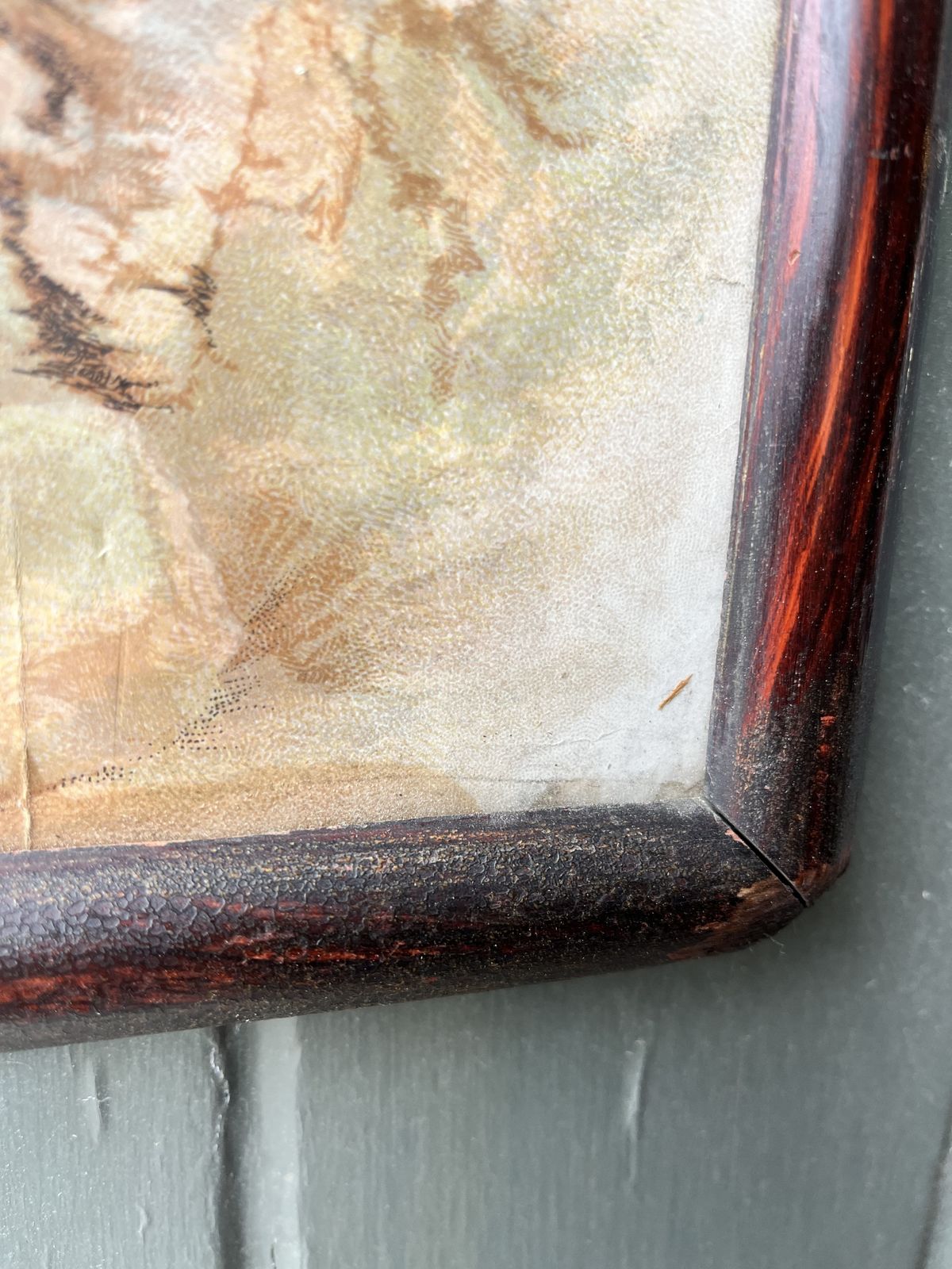 photo buy 1920’s Print Of Girl On A Beach With Pond Yacht. Faux Rosewood Frame