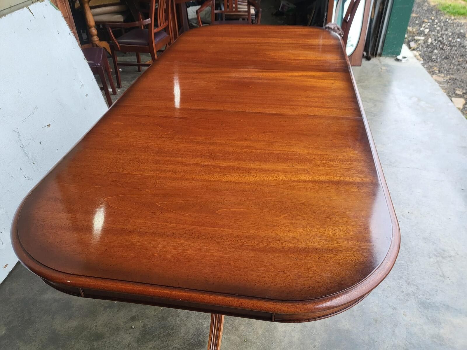Antique Repro Mahogany Twin Pedestal Extending Dining Table Seat To 10 photo buy