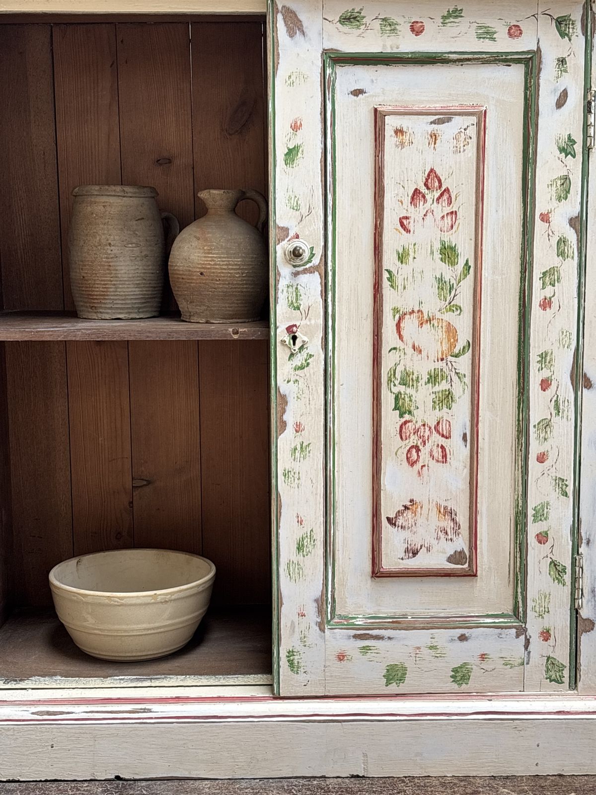 Antique Original Painted Cupboard Sideboard photo vintage