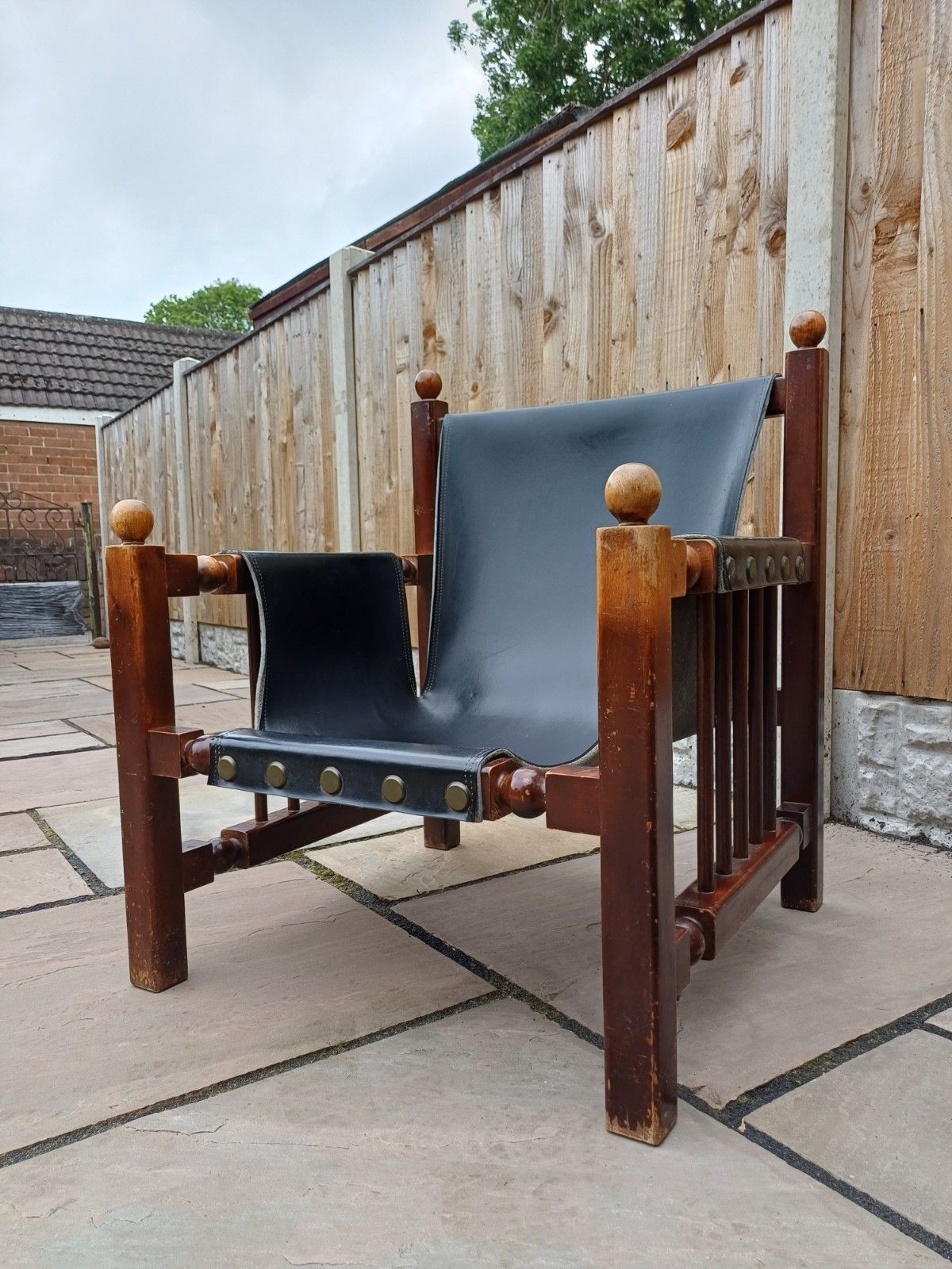 Mid Century Spanish Chair Attributed To Paco Muñoz, 1950s Brutalist Safari Style photo Furniture