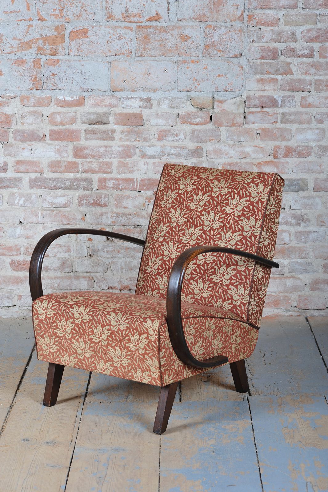 Original Art Deco Armchair, By J. Halabala For Up Zavody, Beech, Czech, 1930s photo furniture